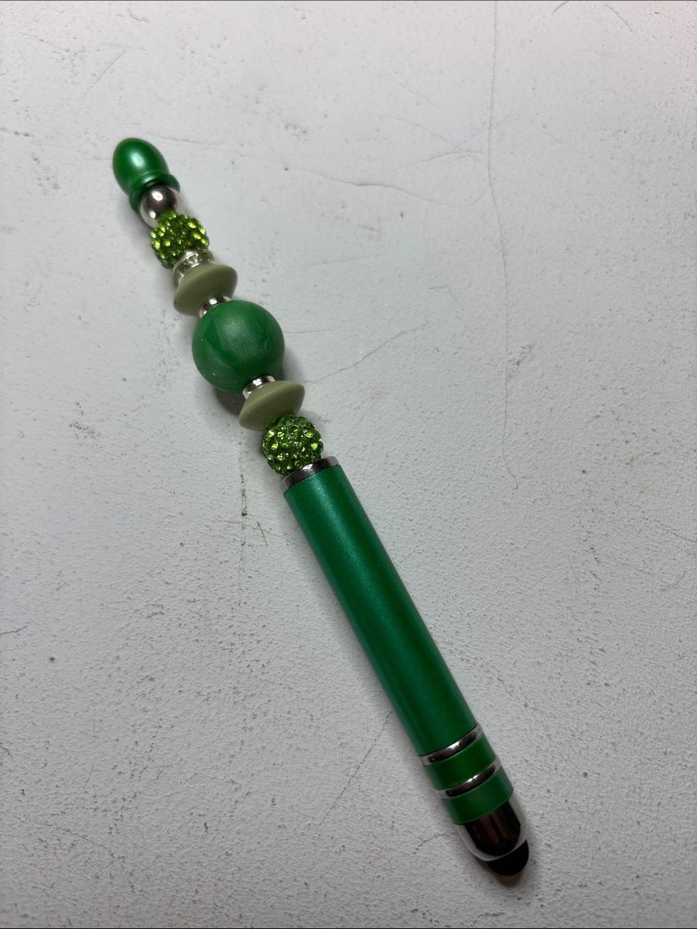 Green Beaded Stylus Pen - Decorative Home Office Accessory